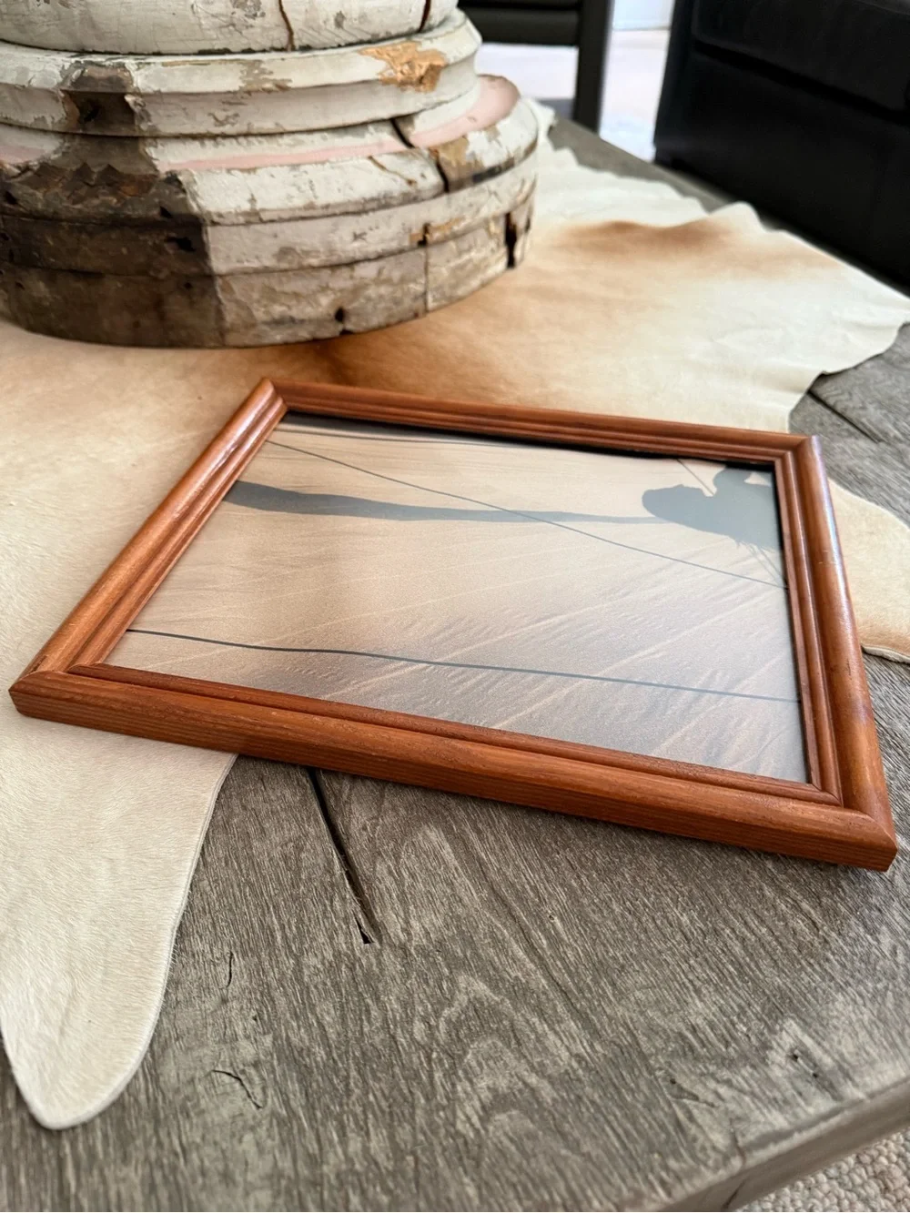 Vintage Wood Photo Frame in Honey Warm Brown